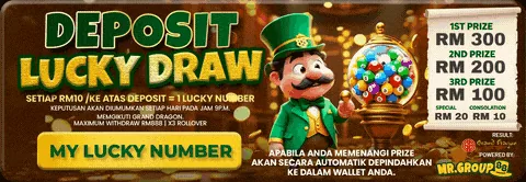 Banner promosi deposit lucky number · free credit MrGroup88 - mrgroup88my.io