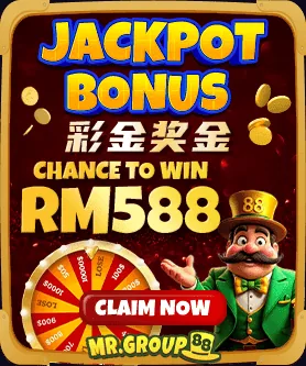 Jackpot bonus · chance to win RM588 - mrgroup88my.io